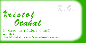 kristof otahal business card